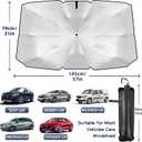 [2026 Upgraded] YLCVBUD Windshield Sun Shade Umbrella for Car - Foldable Windshield Cover UV Rays Heat Sun Visor Protect Interior (57''L x 31''W)