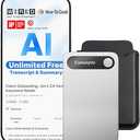 Comulytic Note Pro AI Voice Recorder, Unlimited Transcribe & Summarize, AI Note Taking Recording Device w/Case, App Control, 113 Languages for Calls, Meetings, Lectures, Interviews, Silver