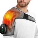Shoulder Heating Pad with Massage, Heated Shoulder Wrap for Pain Relief, Cordless Shoulder Massager Brace for Frozen Shoulder Deep Tissue, Grey