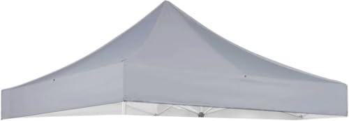 Gray Canopy Replacement Cover Compatible with E-Z UP 10' x 10' Commercial Canopy,ES100S,CSF 10WH STL,ES1002F, Encore II, Bonus 4PCS Weight Bags