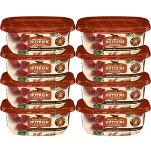 Nutrish Rachael Ray Wet Dog Food Hearty Beef Stew, 8 oz. Tub, 8 Count (EXP 03/08/27)