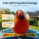 Smart Bird Feeder with Camera, Blue | 2.5K UHD, AI Bird Species Identification, Solar Powered, 2.4G WiFi, IP66 Waterproof Outdoor, Instant Alerts, Gift