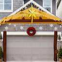 Nativity Stable Scene Porch Banners Christmas Nativity Outdoor Door Decorations Religious Nativity Porch Signs Holy Jesus Birth Manger Scene Hanging Banner for Xmas Church Winter Holiday Xmas Photo Props Yard Decorations