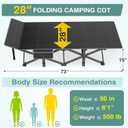 ZENPETIO Camping Cot for Adults, Heavy-Duty Portable Cot Bed with Mattress, Foldable Padded Sleeping Cots for Camping Travel Tent Day Bed Outdoor & Home Guest, Max Load 500 LBS, 75x28x15, Basic