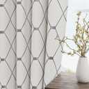 Nanspring Grey Geometric Pattern Off White Curtains 84 Inch Length 2 Panels Set for Living Room Back Tab Rod Pocket 50% Blackout Elegant Neutral Farmhouse Decor Curtain for Bedroom Dinner Room 52x84