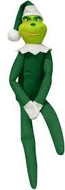 Christmas Elf Doll Decoration | Green Santa Outfits Sits on Ledge for Holiday 11" x 3" x 1.5” Tradition for Family Hiding Game