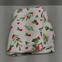 PurpleEssences Christmas Holly Mistletoe Tablecloths - Xmas Tree, Water Resistant 60 x 84 inch Table Cloth Washable Table Cover for Dining Holiday Decor - Red Green and White