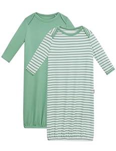 Bamboo Viscose 2-Pack Baby Gowns for Boys and Girls Long Sleeve Infant and Newborn Sleepers (American Festival/Blue) 0-6months