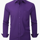 Men's Dress Shirts Long Sleeve Button Down Shirt Business Formal Stretch Shirt Regular Fit with Pockets L