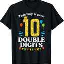 This Boy is Now 10 Double Digits Crown 10th Birthday Fiesta T-Shirt