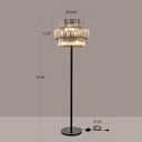 Wellmet Black Floor Lamp for Living Room, 6 Lights Modern Crystal Standing Lamp, Tall Elegant Floor Lamp with Foot Switch for Office, Reading Room, Bedroom, Dining Room(E12 Base)