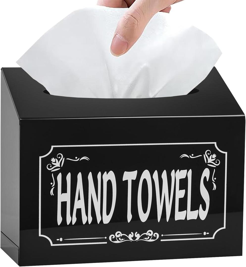 Acrylic Hand Towel Box Cover Compatible with Kleenex Disposable Hand Towels,Wall-Mounted Paper Towel Dispenser for Bathroom, Tabletop, Office, Car