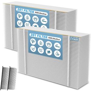 201 Replacement Filter Compatible with Aprilaire 2200, 2250 Space Gard 2200 Whole House Air Purifiers and X0445, 20x25x6 MERV 10 Air Filter 2Pack + 2Pack Pleat Spacers (Actual Size:20 x 24.2 X 5.8 in)