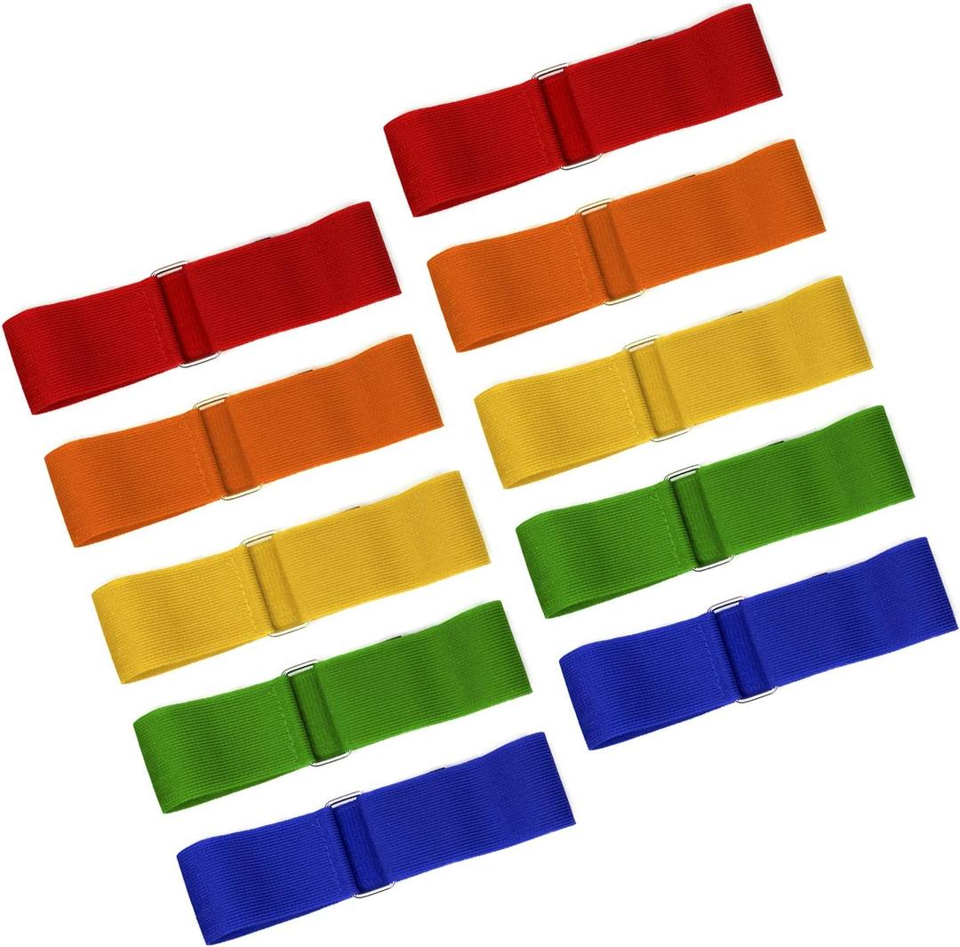 10 PCS 3 Legged Race Bands Three Legged Race Durable Firm Elastic Tie Rope Colorful 3 Leg Race Band for Outdoor Activities and Party Activities