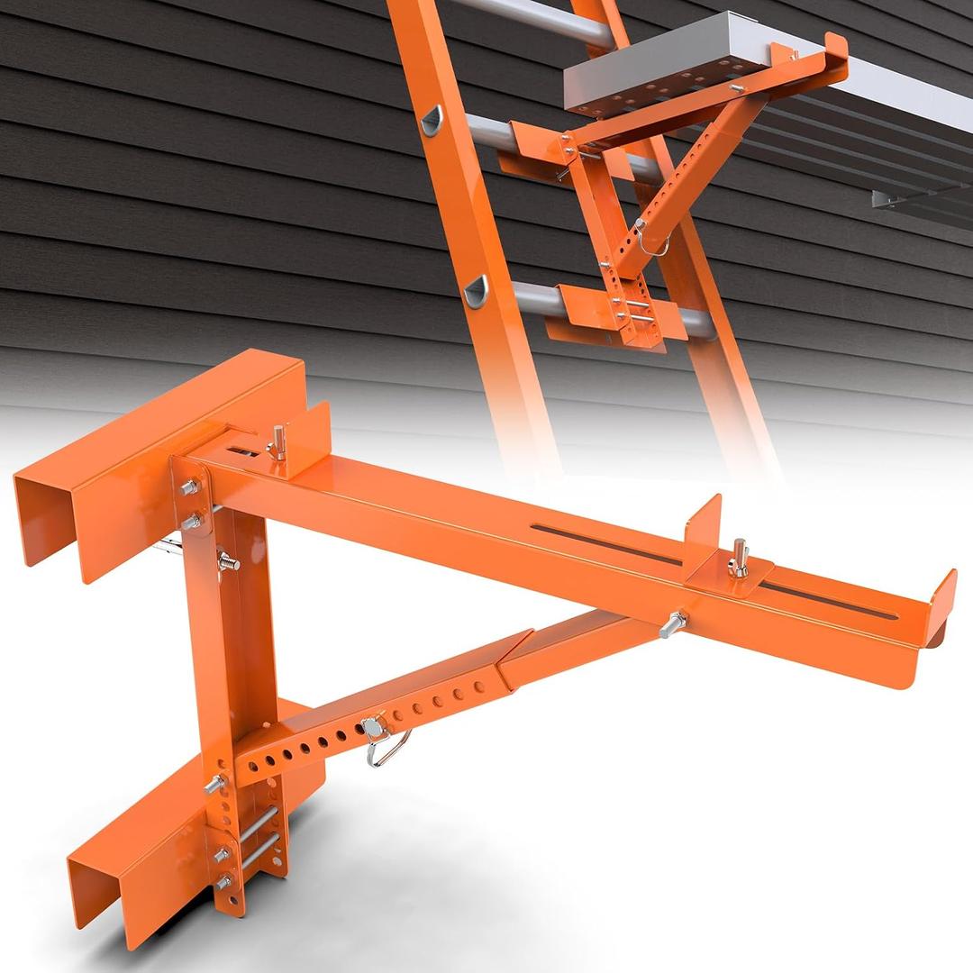 New Upgraded Adjustable Orange Ladder Jacks 2 Pack for Scaffolding Platform