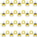 Construction Lights String Temporary Lighting, 200ft Work String with 20 Integrated Jobsite LED Lights 20000LM Super Bright, Carabiner Hooks - 20 Bulbs (Yellow)