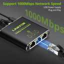 LiNKFOR Ethernet Splitter 1 in 3 Out,1000Mbps High Speed Splitter RJ45 Network Extension Connector with USB Type C Cable Gigabit Ethernet Switch Network Sharing for Cat8 Cat7 Cat6 Cat5 Cat5e