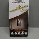 Picture Light Battery Operated, Wireless Art Light for Paintings, Dimmable 5000mAh Recharging Battery Picture Light with Remote Control for Wall, Gallery Dartboard Art Bedroom (Gold-1Pack)