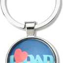 Father Dad Gift from Son Daughter, Bonus Dad Daddy Christmas Birthday Gift for Men I Love Dad Engraved Keychain for Step Dad Father Retirement Gifts Christmas Stocking Stuffers for Men