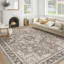 Vintage Living Room Area Rug 5x7 - Large Soft Washable Oriental Traditional Distressed Farmhouse Rugs for Bedroom - Indoor Floor Accent Carpet for Home Office House Decor - Brown