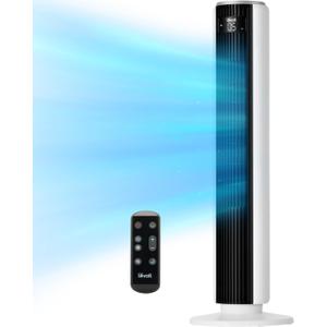 LEVOIT Tower Fan for Bedroom, Standing Fan with 28dB Quiet for Sleep, Remoter, 12H Timer, 25ft/s Velocity, 5 Speeds, 4 Modes, 90 Oscillation for Home, Office, Indoor, Bladeless 36 inch, White