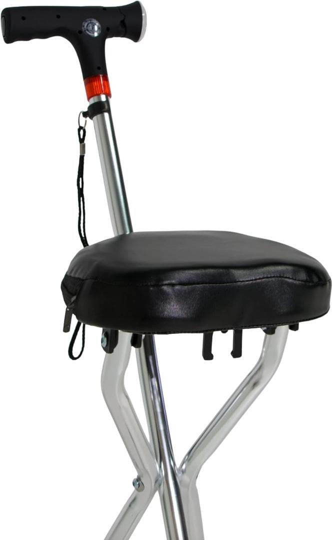 Walking Cane with Seat - Lightweight, Foldable Cane Chair for Seniors, Portable Walking Stick with Chair - Ideal Crutch Chair for Adults