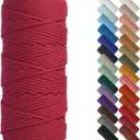 NOANTA Red Macrame Cord 3mm x 109yards, Colored Macrame Rope, Cotton Rope Macrame Yarn, Colorful Cotton Craft Cord for Wall Hanging, Plant Hangers, Crafts, Knitting