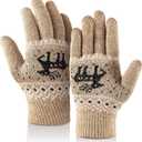Winter Gloves Women Wool Warm and Cozy Mittens Women Elastic Knit Thermal for Outdoor Activities,Christmas Gift