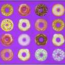 Booooom Jackson Classroom Rug Colorful Seating Classroom Carpet Elementary 24 Seats, Preshool Area Educational Rug for School (7.5 x 13 ft, BC011-DonutsPurple-Lite) (Blue)