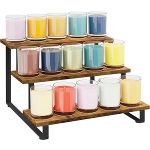 ELITEROO 3 Tier Wooden Display Rack, Portable Products Display Stand, 3 Step Straight Display Shelves for Retail Table Top, Counter Top, Craft Shows, Farmers Market, Tradeshows, Vendors