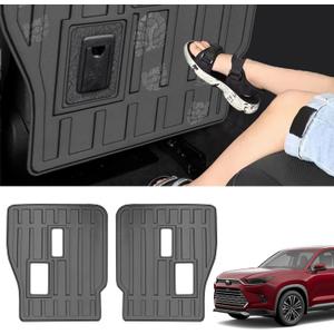 Vanseno 2nd Backrest Mat for Toyota Grand Highlander Accessories, Kick Mats 2nd Seat Back Covers Compatible for 2025 2024 Grand Highlander Accessories (only fit 7 Seats)