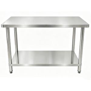 Stainless Steel Work Table, 24 x 48 Inch Heavy-Duty Prep Table with Undershelf and Reinforced Supports for Kitchen, Restaurant, Garage, Workshop, and Laundry Room