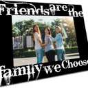 Retro Wooden Picture Frame For 4"X6" Photo - Friends Are The Family We Choose - Rustic Frame Tabletop Display Decor,Gifts For Friends & Besties, Farmhouse Home & Office Decorations - B12