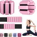 Pilates Wrist and Ankle Weights for Women - Adjustable Weighted Bangles for Men, 2 lbs Weighted Arm Bands Foot Leg Weights for Walking, Yoga, Training, Exercise, Running, Set of 2 (1LB Each) (Pink)