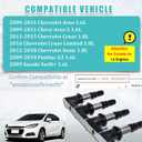 Ignition Coil Pack Compatible with 2011-2015 Chevy Cruze 1.8L, 2016 Cruze Limited 1.8L, 2012-2018 Chevy Sonic 1.8L, 20019-2011 Aveo 5 Aveo5 1.6L, 2009 2010 Pontiac G3 1.6L Replace UF620 C1646