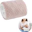 ROYALAY Arm Pillow for Feeding Baby, Soft Cotton Bottle Breast Feeding Pillows for Babies, Double-Sided Headrest for Newborn, Pink