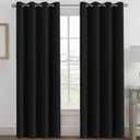H.VERSAILTEX 100% Blackout Curtains for Bedroom Black Out Curtains 96 inch Thermal Insulated Long Blackout Curtains for Living Room, Energy Saving Curtains for Patio Door Grommet (1 Panel, Jet Black)