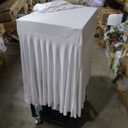 1 Pack White Table Clothes for 6 Foot Rectangle Tables, One-Piece Wrinkle Resistant Stretch Spandex Table Covers with Skirt for Event Banquet Wedding Birthday Party