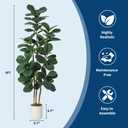 GarveeHome Faux Fiddle Leaf Fig Tree 4 FT, Artificial Tree with Lifelike Trunk & Glossy Leaves, Bendable Boughs for Custom Look, Zero Maintenance Fake Plant in White Planter for Home Office Decor