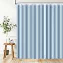 Blue and White Striped Shower Curtain for Bathroom 72 x 78 inch | Striped Geometric,Modern Summer Decor,Long Shower Curtain,Waterproof Polyester Fabric,Machine Washable,12 Plastic Hooks