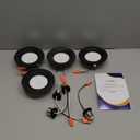 Amico 4 Pack 4 inch 5CCT LED Recessed Lighting, Dimmable, 8.5W=60W, 650LM, 2700K/3000K/4000K/5000K/6000K Selectable, Retrofit Can Lights with Baffle Trim, IC Rated - ETL & FCC, Black