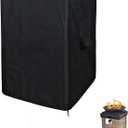 SheeChung Fire Pit Cover Square 21"L x 21"W x 33"H Waterproof Outdoor Propane Column Cover,Heavy Duty Fabric with PVC Coating,Weather Resistant,Fit for Table Gas Firepit Black