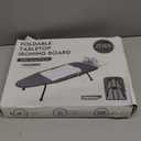 ZOES HOMEWARE Metal Mesh Panel Tabletop Ironing Board | Foldable Iron Board | Heavy Duty Small Iron Board with Heat Resistant Cover and 100% Cotton 8mm Thicken Pad | 31.5"x11.8"x6.2" (Black/Grey)