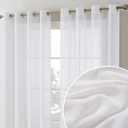 HLC.ME Sierra Burlap Flax Linen Semi Sheer Privacy Sun Light Filtering Transparent Window Grommet Long Thick Curtains Drapery Panels for Bedroom & Living Room, 2 Panels (54 W x 96 L, White)