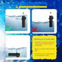 3-Stage Internal Aquarium Filter 320GPH Turtle Filter in-Tank Filter Dual Water Outlet & Aeration, Fish Tank Filter Turtle Tank Filter for 60-100 Gallon Tanks