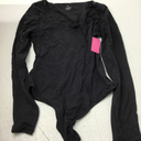 PUMIEY Women's Crew Neck Long Sleeve Bodysuit Second-skin Feel Tops Smoke Cloud Collection, Larg