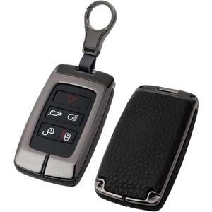 ontto Key Fob Cover Case Compatible with Land Rover (Black metal shell)