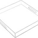 Clear Sturdy Acrylic Serving Tray with Handles - 14x14Inch - Coffee, Appetizer, Breakfast, Butler Tray - Kitchen Countertop & Makeup Drawer Organizer