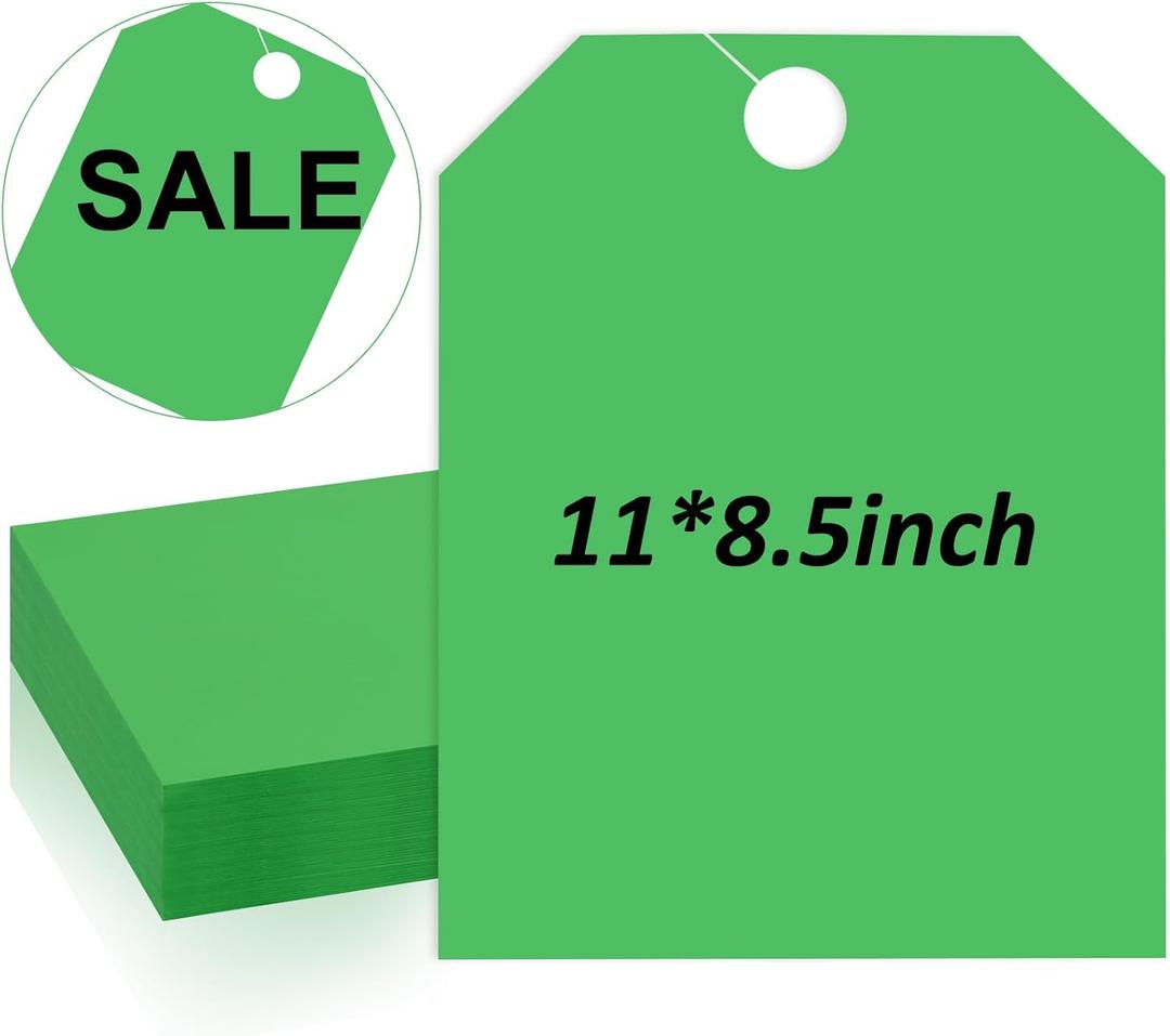 50pcs 8.5 * 11in Car Mirror Hang Tags - Blank Rearview Mirror Parking Pass - Yellow, Green