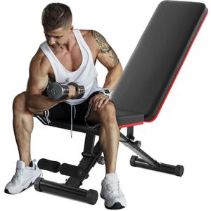 OLIXIS Adjustable Weight Bench for Full Body Strength Training, Foldable Workout Bench with Incline Flat Positions, 795 lbs Capacity Dumbbell Bench for Home Gym, Sit Up, Press, and Ab Exercises